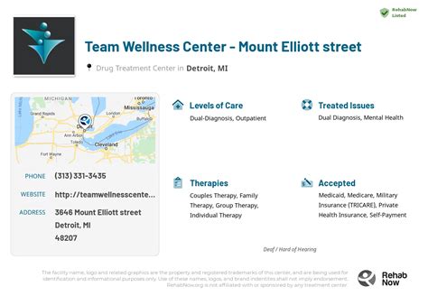 Team wellness center - Team Wellness Center Primary Care. 3646 Mount Elliott St. Detroit, MI, 48207. 1 REVIEWS. No data. Filter . Showing 1-1 of 1 review "She is the best and she does her job well "October 25, 2023; LOCATIONS . Team Wellness Center Primary Care. 3646 Mount Elliott St. Detroit, MI, 48207. Tel ...